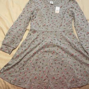 Gray floral spring dress